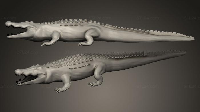 Статуэтки животных (Атака алигатора, STKJ_0147) 3D модель для ЧПУ станка